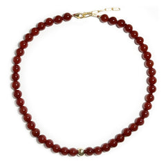 carnelian beads & goldfill bead