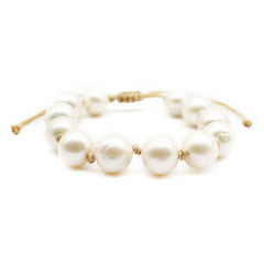 knotted nylon edison pearl bracelet