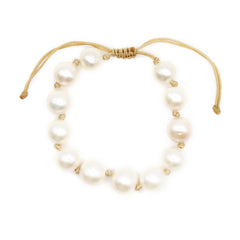 knotted nylon edison pearl bracelet