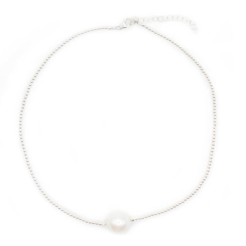 sterling silver beads & white pearl