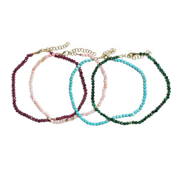 Hand Strung Gemstone Anklets