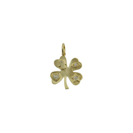 14k Diamond Lucky Clover Charm