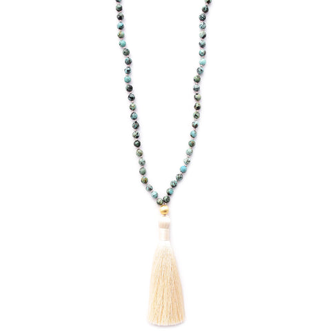 african turquoise & silky tassel