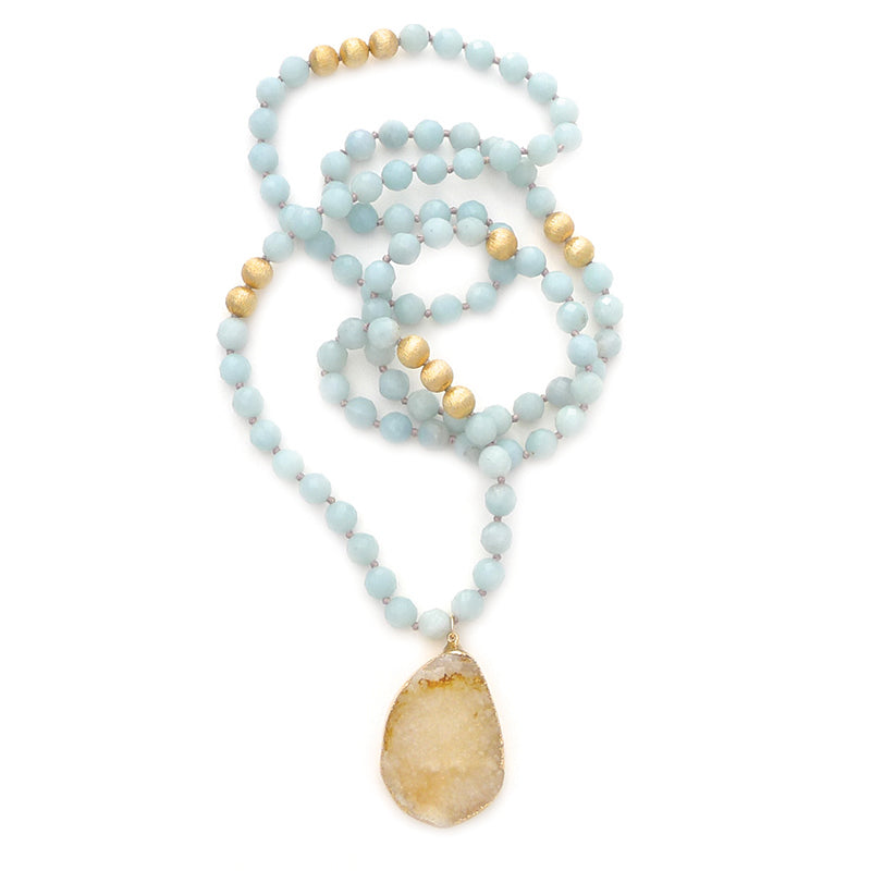 knotted amazonite & druzy