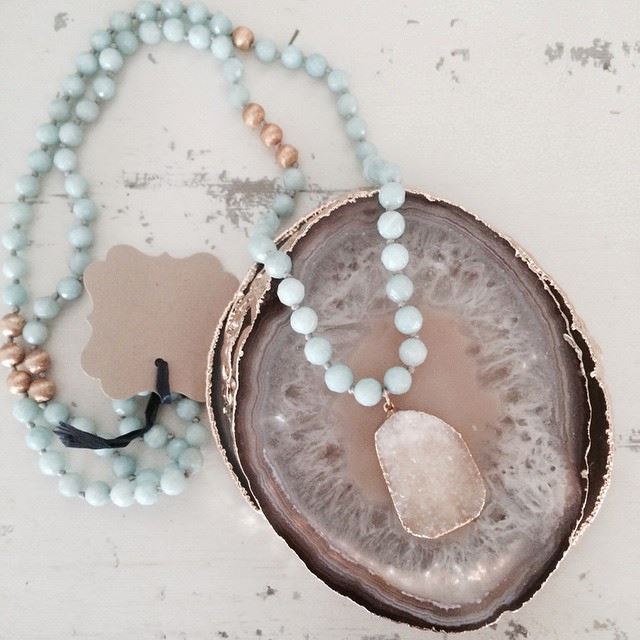 knotted amazonite & druzy